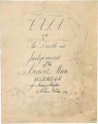 Vala, or The Four Zoas — page de titre