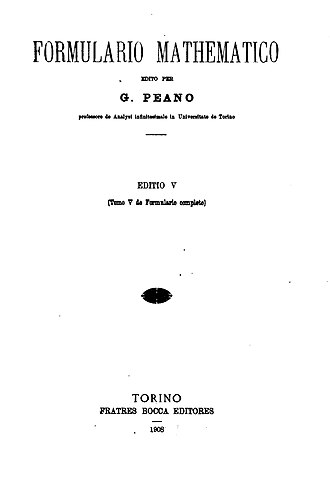Formulaire de mathématiques — page de titre